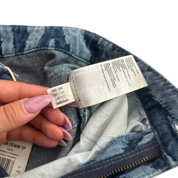 Adidas x Farm Rio Womens Wide Leg Track Pants Jeans 25 Baggy Loose Streetwear - Picture 10 of 15